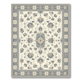 Beige and Neutral Ivory Grey Traditional Persian Area Rug