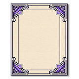 Purple Ornate Geometric Border Area Rug