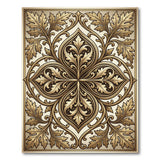 Baroque Gold Foliage Ornate Area Rug