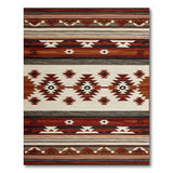 ODIKA Southwestern Tribal Washable Area Rug - Rust & Cream Low Pile Non-Slip Rug