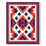 Bold Red Navy Geometric Southwestern Rug