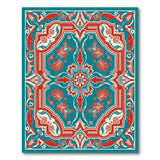 Traditional Persian Blue and Teal Teal Persian Floral Area Rug