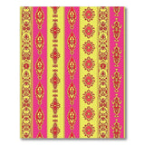 Vibrant Pink Yellow Ornate Striped Persian Rug