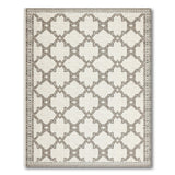 Beige Grey Geometric Trellis Area Rug