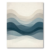 Blue and Teal Serene Blue Wave Layers Abstract Area Rug