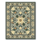 Ivory Floral Medallion Traditional Persian Rug