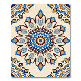 Intricate Blue Terracotta Mandala Area Rug