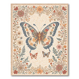 Vintage Butterfly Floral Area Rug
