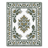Elegant Green Gold Floral Persian Area Rug