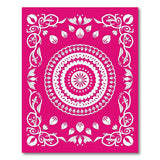 Boho Chic Vibrant Pink Mandala Boho Area Rug