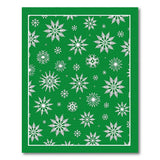 Green Festive Green Snowflake Area Rug