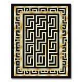 Gold and Silver Gold Greek Key Labyrinth Area Rug