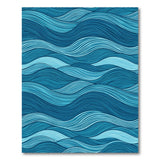 Blue and Teal Blue Ocean Waves Coastal Area Rug