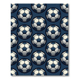 Navy Soccer Ball Pattern Area Rug