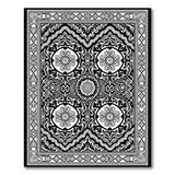 Intricate Traditional Persian Intricate Black White Persian Area Rug