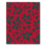 Red Holly Leaf Berry Pattern Area Rug