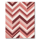Layered Pink Chevron Geometric Rug