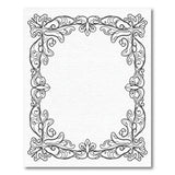 Ornate Floral Scroll Black White Rug