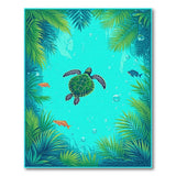 Sea Turtle Coastal Underwater Area Rug
