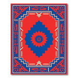 Red Blue Southwestern Geometric Area Rug