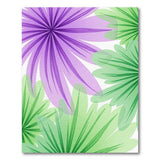 Purple Green Watercolor Leaf Area Rug