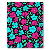 Vibrant Pink Cyan Floral Area Rug