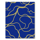 Blue and Teal Navy Blue Gold Swirl Abstract Area Rug
