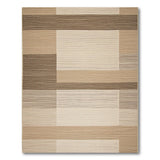 Beige Neutral Geometric Block Woven Rug