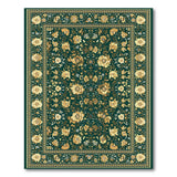 Green Emerald Green Gold Floral Persian Area Rug