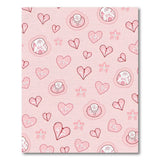 Playful Pink Hearts Seashells Kids Rug