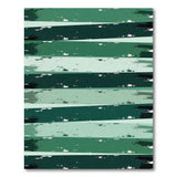 Brushed Green Horizontal Stripe Area Rug