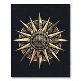 Gold Sunburst Tribal Area Rug