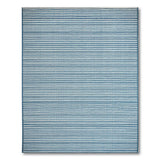 Navy Blue and White Striped Woven Area Rug