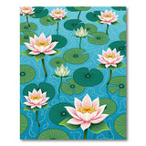 Serene Pink Lotus Lily Pad Area Rug