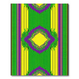 Vibrant Purple Green Yellow Geometric Medallion Rug