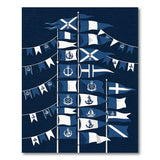 Nautical Flags Anchors Navy Blue Area Rug