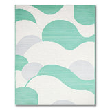 Geometric Modern Teal Abstract Wave Area Rug