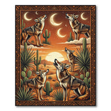 Howling Coyotes Desert Sunset Rug