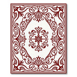 Border Red Ornate Red Floral Border Area Rug