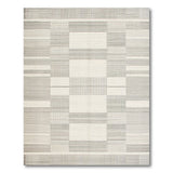 Grey Geometric Abstract Woven Area Rug