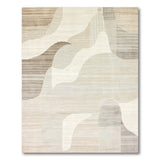 Geometric Modern Beige Neutral Abstract Wave Area Rug
