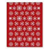 Red Geometric Modern Red Snowflake Geometric Area Rug