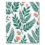 Lush Green Foliage Orange Pink Flower Area Rug