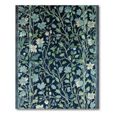 Blue Teal Floral Vintage Floral Vintage Area Rug