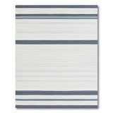 Navy Blue and White Striped Coastal Beach Rug