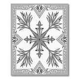 Black White Palm Frond Heritage Tribal Rug