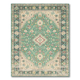 Teal Persian Area Rug with Ivory Accents