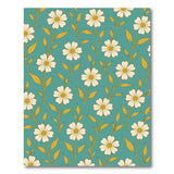 Vintage White Daisy Teal Floral Area Rug