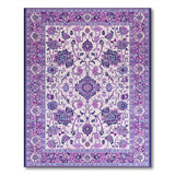 Purple Purple Floral Traditional Persian Area Rug