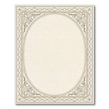 Beige and Neutral Elegant Ornate Floral Border Beige Area Rug
